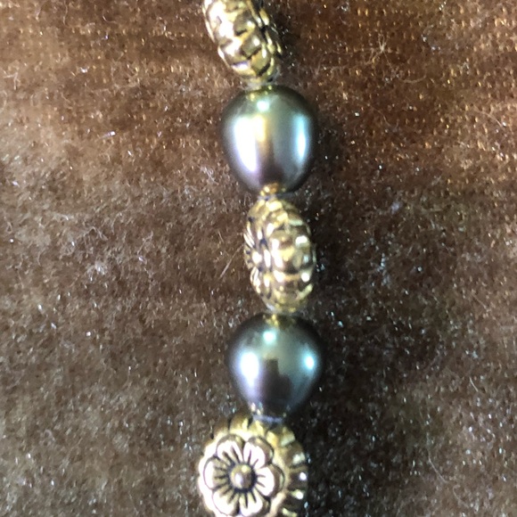 Peacock Iridescent pearl vintage new 33.5” necklace - Picture 3 of 5